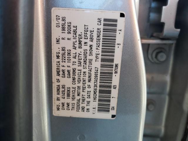 1HGCM563X7A096547 - 2007 HONDA ACCORD SE SILVER photo 12