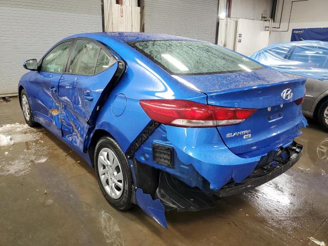 KMHD74LF4JU607514 - 2018 HYUNDAI ELANTRA SE BLUE photo 2