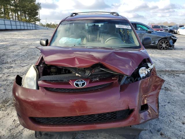 5TDZA23C86S451494 - 2006 TOYOTA SIENNA CE BURGUNDY photo 5