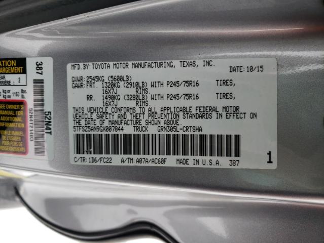 5TFSZ5AN9GX007844 - 2016 TOYOTA TACOMA ACCESS CAB Күміс фото 12