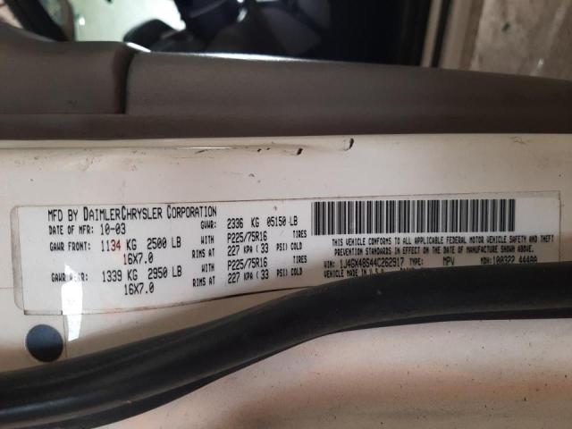 1J4GX48S44C262917 - 2004 JEEP GRAND CHER LAREDO 白色 照片 13