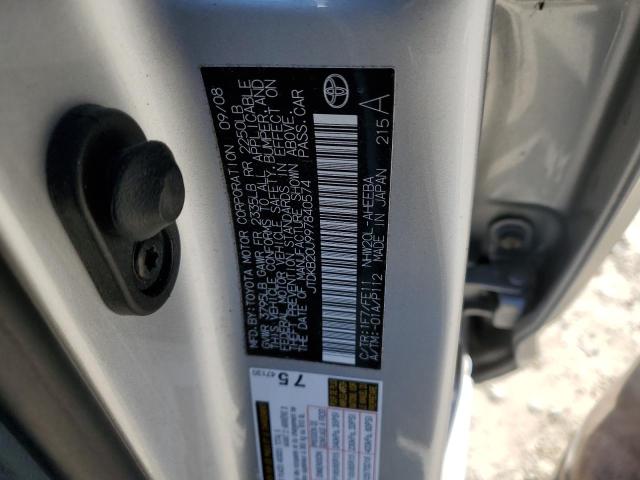 JTDKB20U997840574 - 2009 TOYOTA PRIUS SILVER photo 12