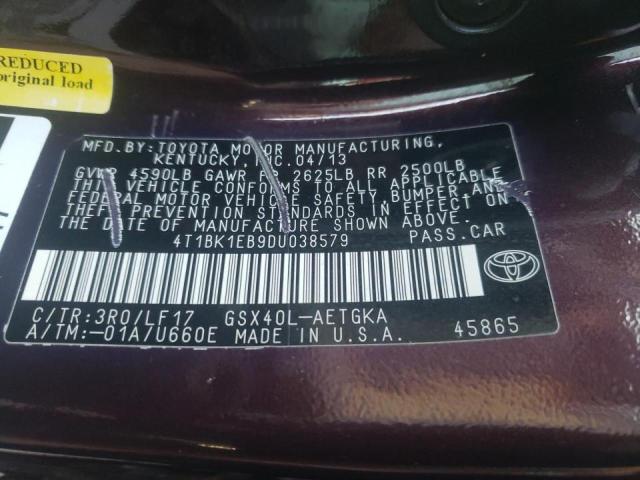 4T1BK1EB9DU038579 - 2013 TOYOTA AVALON BASE 棕色 照片 13