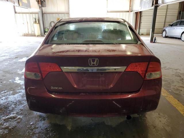 2HGFA16559H335801 - 2009 HONDA CIVIC LX RED photo 6