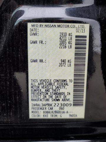 1N4AL3AP9DC223009 - 2013 NISSAN ALTIMA 2.5 BLACK photo 12