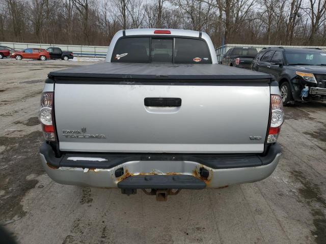 3TMMU4FN0BM034486 - 2011 TOYOTA TACOMA DOUBLE CAB LONG BED SILVER photo 6