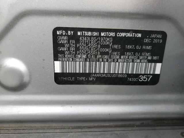 JA4AR3AU3LU018609 - 2020 MITSUBISHI OUTLANDER ES SILVER photo 12