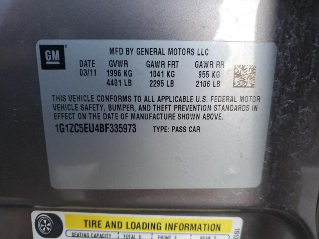 1G1ZC5EU4BF335973 - 2011 CHEVROLET MALIBU 1LT 米色 照片 12