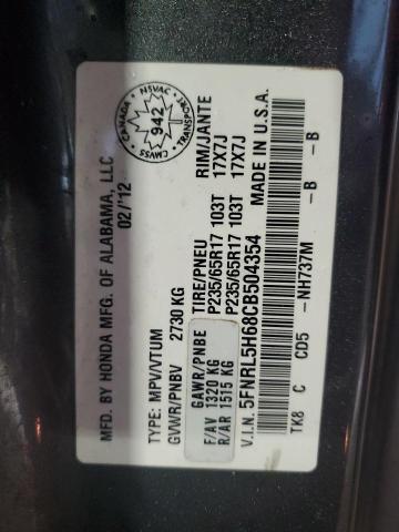 5FNRL5H68CB504354 - 2012 HONDA ODYSSEY EXL SILVER photo 13