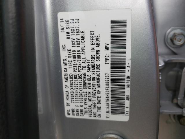 5J8TB4H50FL006257 - 2015 ACURA RDX TECHNOLOGY SILVER photo 14