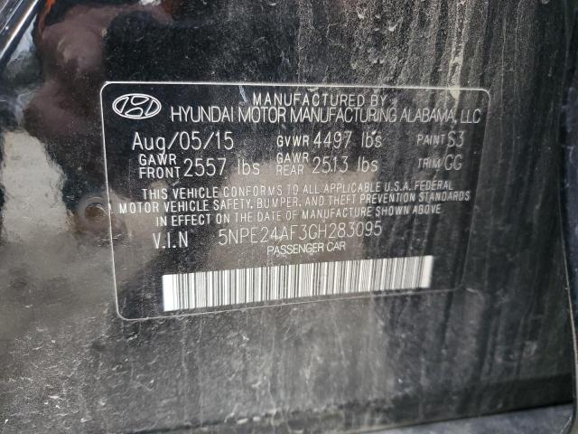 5NPE24AF3GH283095 - 2016 HYUNDAI SONATA SE BLACK photo 12