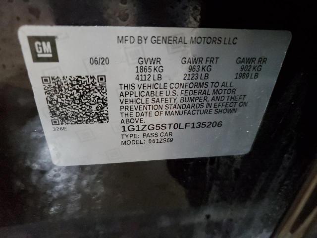 1G1ZG5ST0LF135206 - 2020 CHEVROLET MALIBU RS BURGUNDY photo 12