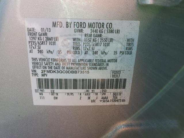 2FMDK3GC0DBB73515 - 2013 FORD EDGE SE SILVER photo 14