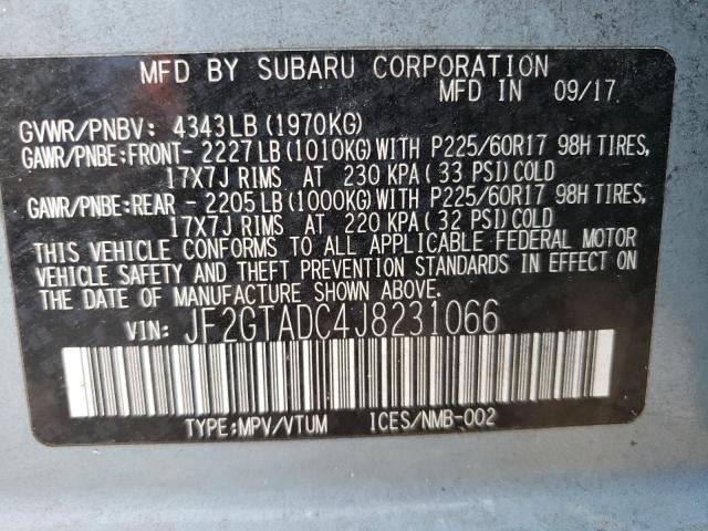 JF2GTADC4J8231066 - 2018 SUBARU CROSSTREK PREMIUM 蓝色 照片 13