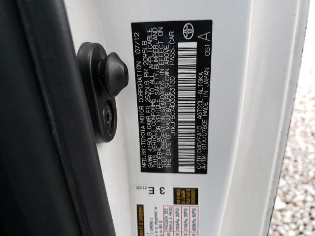 JTKJF5C74D3053130 - 2013 TOYOTA SCION TC თეთრი ფოტო 13