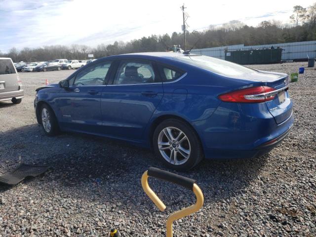 3FA6P0LU5JR116001 - 2018 FORD FUSION SE HYBRID BLUE photo 2