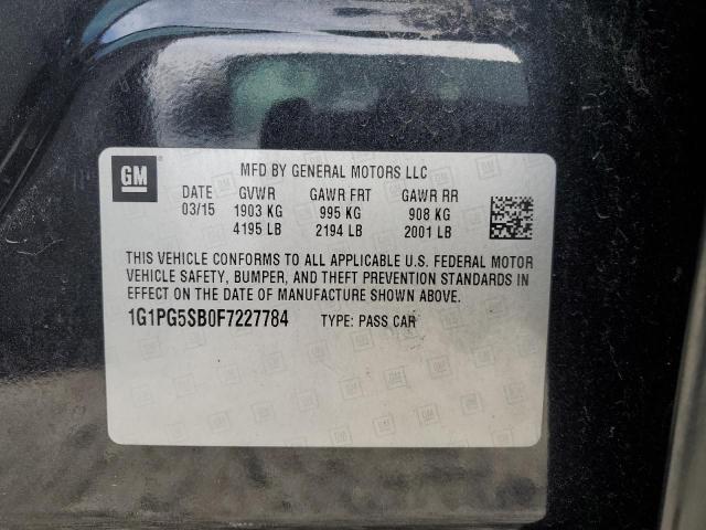 1G1PG5SB0F7227784 - 2015 CHEVROLET CRUZE LTZ BLACK photo 12