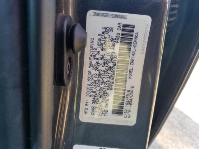 5YFBU4EE6DP091327 - 2013 TOYOTA COROLLA BASE GRAY photo 12