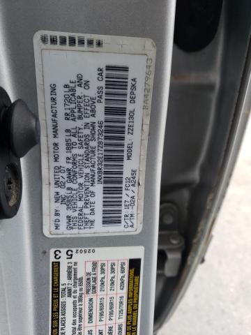 1NXBR32E17Z873246 - 2007 TOYOTA COROLLA CE SILVER photo 12