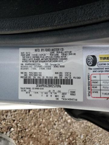 3FAHP0JG2BR257096 - 2011 FORD FUSION SEL SILVER photo 13