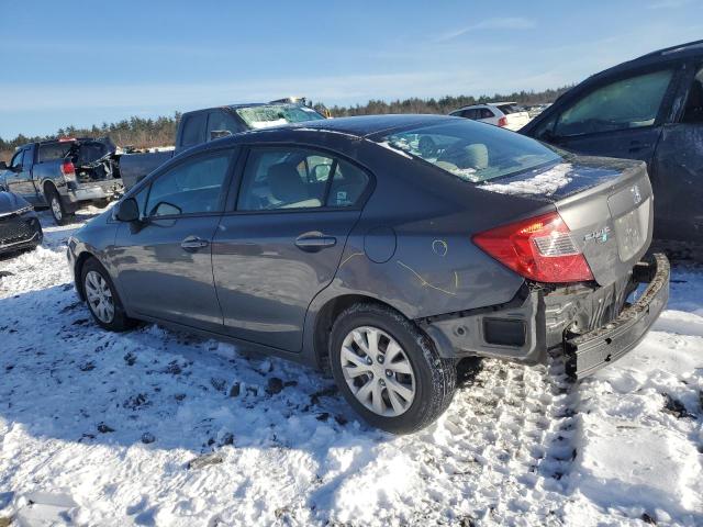 2HGFB2F55CH606673 - 2012 HONDA CIVIC LX GRAY photo 2