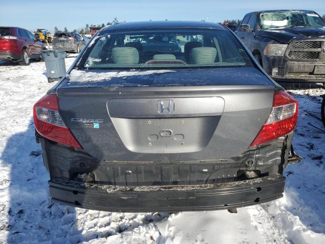 2HGFB2F55CH606673 - 2012 HONDA CIVIC LX GRAY photo 6