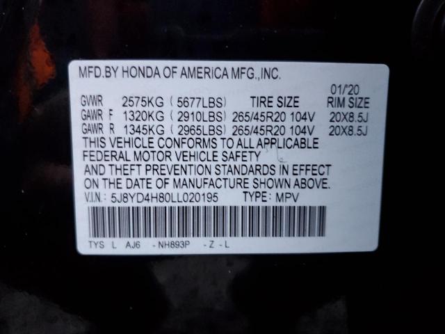 5J8YD4H80LL020195 - 2020 ACURA MDX ADVANCE BLACK photo 13