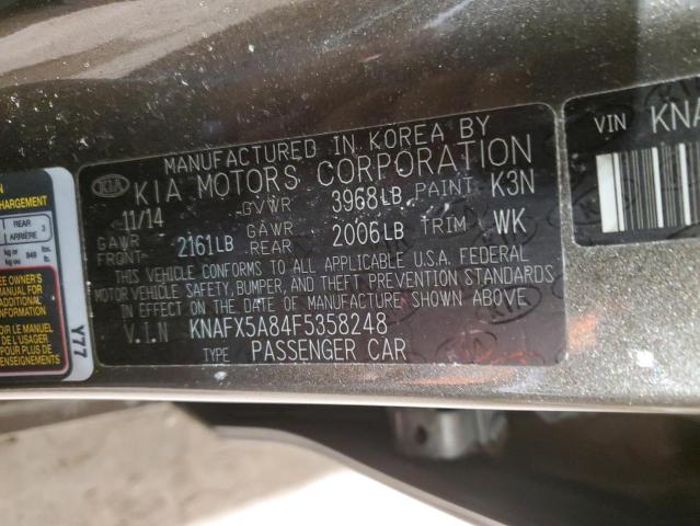 KNAFX5A84F5358248 - 2015 KIA FORTE EX TAN photo 12