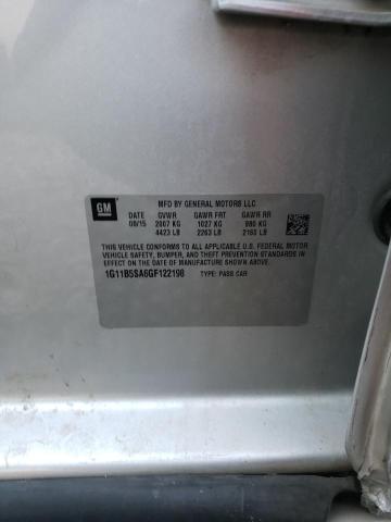 1G11B5SA6GF122198 - 2016 CHEVROLET MALIBU LIM LS SILVER photo 12