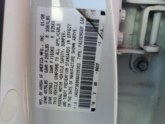 1HGCP36868A035303 - 2008 HONDA ACCORD EXL WHITE photo 12