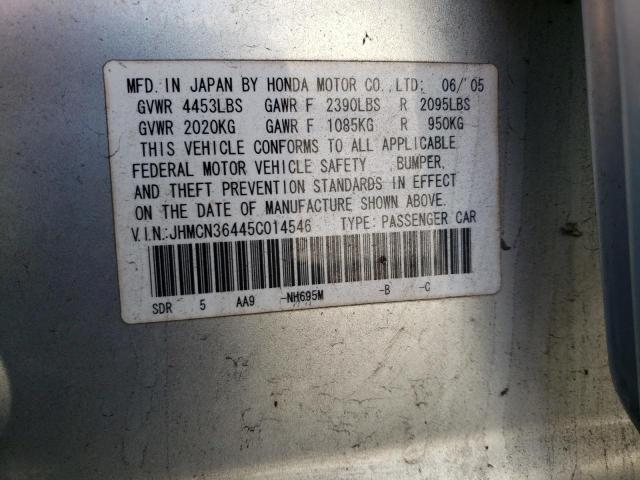 JHMCN36445C014546 - 2005 HONDA ACCORD HYBRID SILVER photo 13