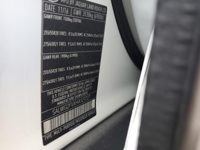 SALWG2FVXHA127227 - 2017 LAND ROVER RANGE ROVE SE WHITE photo 13