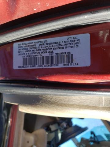 4S3BH675936601124 - 2003 SUBARU LEGACY OUTBACK AWP 勃艮第红 照片 12