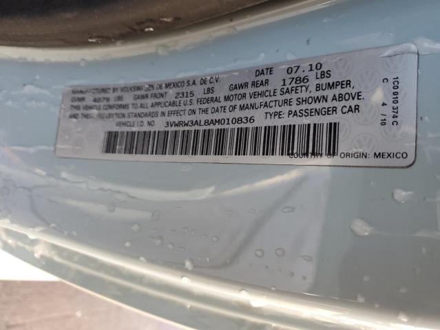 3VWRW3AL8AM010836 - 2010 VOLKSWAGEN NEW BEETLE TWO TONE photo 12