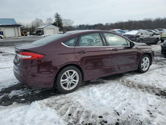 3FA6P0HDXJR203188 - 2018 FORD FUSION SE MAROON photo 3