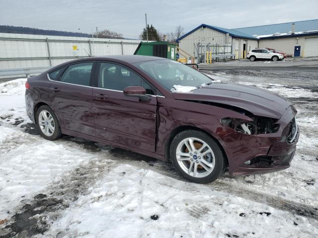 3FA6P0HDXJR203188 - 2018 FORD FUSION SE MAROON photo 4