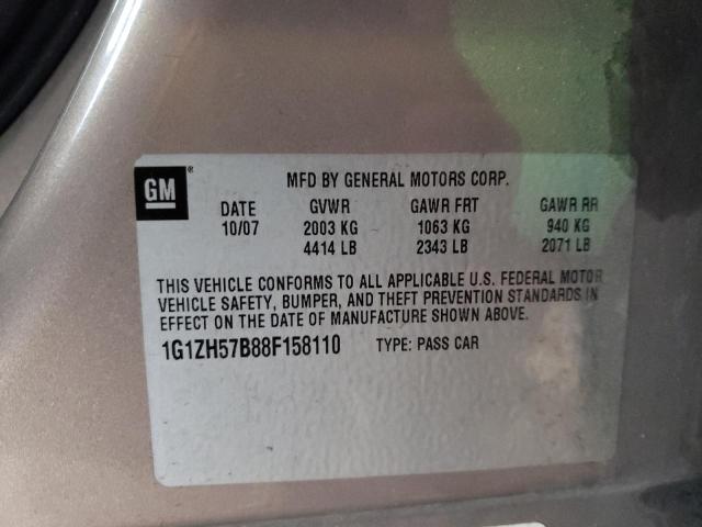 1G1ZH57B88F158110 - 2008 CHEVROLET MALIBU 1LT TAN photo 12