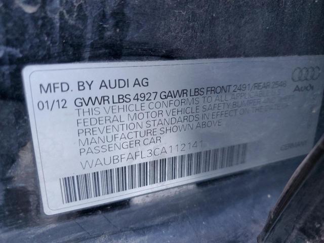 WAUBFAFL3CA112141 - 2012 AUDI A4 PREMIUM BLACK photo 12