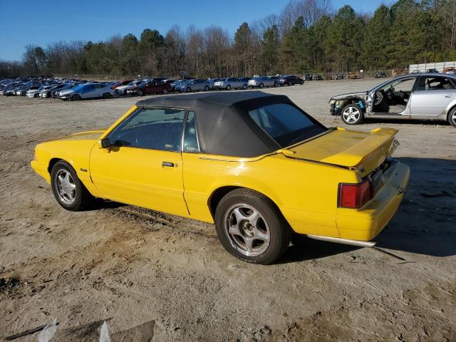 1FACP44EXPF195477 - 1993 FORD MUSTANG LX YELLOW photo 2