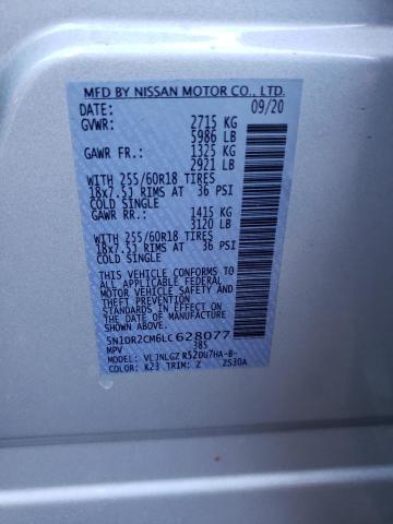 5N1DR2CM6LC628077 - 2020 NISSAN PATHFINDER SL SILVER photo 14