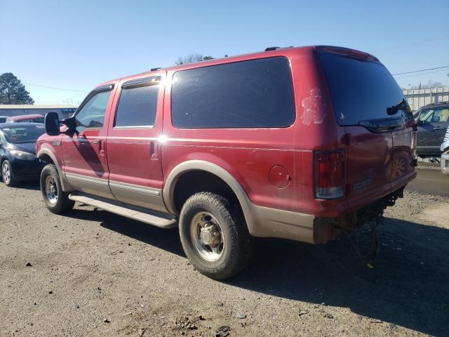 1FMSU43F32EA86295 - 2002 FORD EXCURSION LIMITED RED photo 2