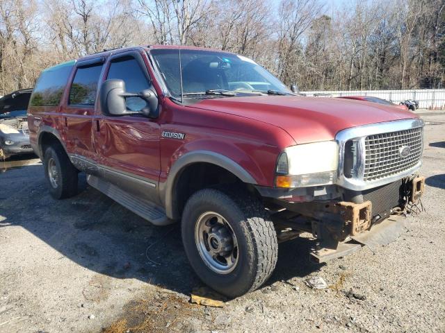 1FMSU43F32EA86295 - 2002 FORD EXCURSION LIMITED RED photo 4