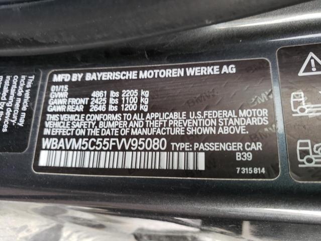 WBAVM5C55FVV95080 - 2015 BMW X1 XDRIVE35I GRAY photo 13