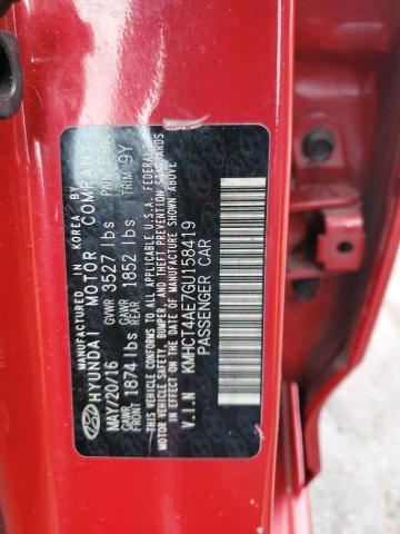 KMHCT4AE7GU158419 - 2016 HYUNDAI ACCENT SE RED photo 12