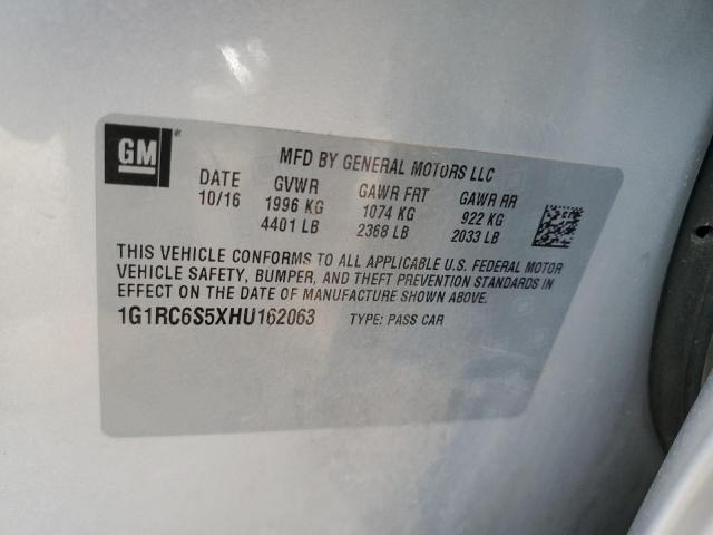 1G1RC6S5XHU162063 - 2017 CHEVROLET VOLT LT SILVER photo 12