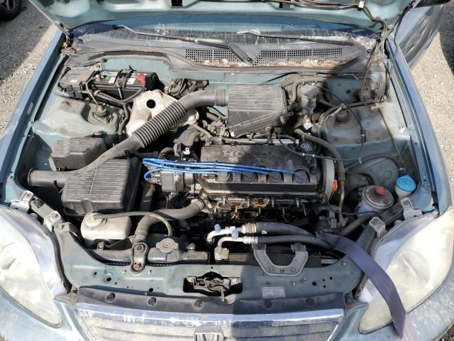 2HGEJ6618YH540386 - 2000 HONDA CIVIC BASE TEAL photo 11