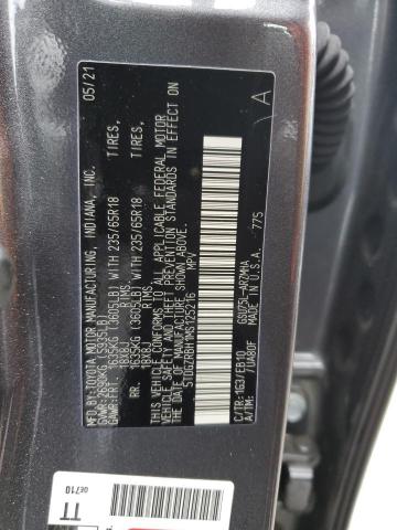 5TDGZRBH1MS125216 - 2021 TOYOTA HIGHLANDER XLE ნაცრისფერი ფოტო 13