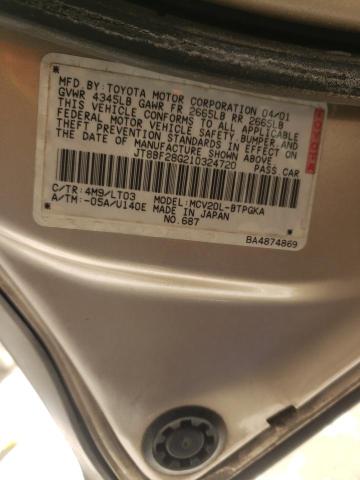 JT8BF28G210324720 - 2001 LEXUS ES 300 TAN photo 13