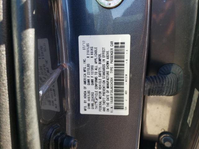 19UUB1F38JA004264 - 2018 ACURA TLX GRAY photo 12