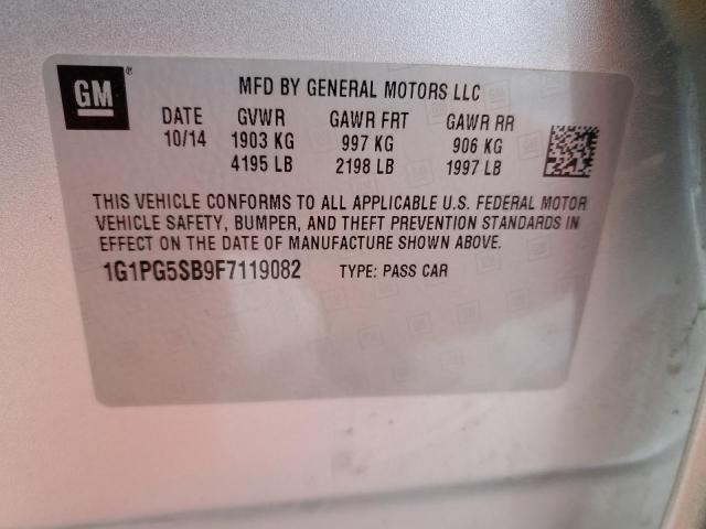 1G1PG5SB9F7119082 - 2015 CHEVROLET CRUZE LTZ SILVER photo 12